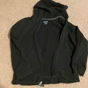 Hooded, zippered sweatshirt jacket